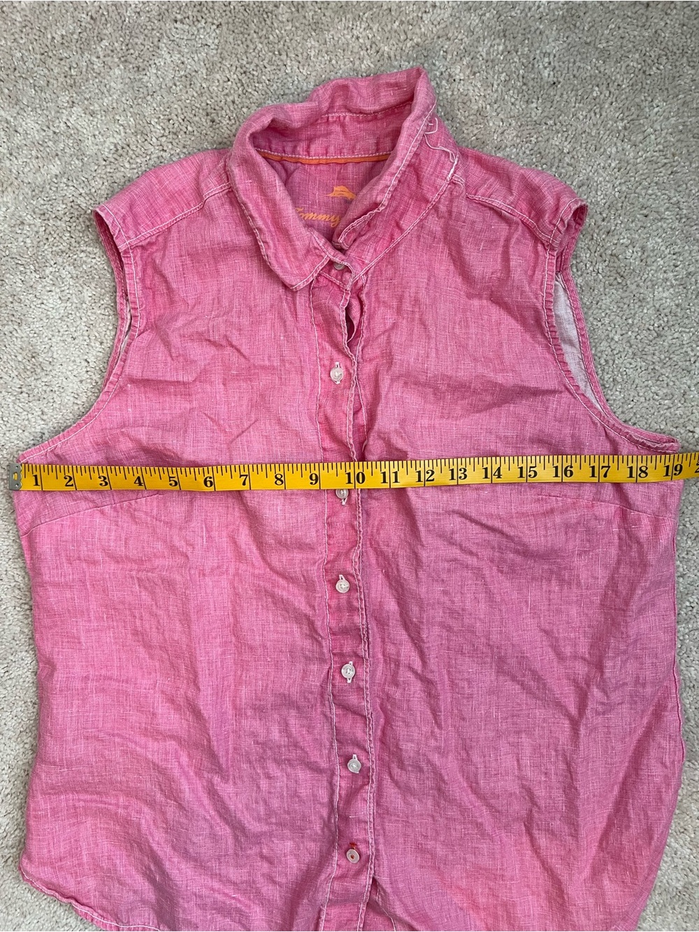Tommy Bahama Coastalina Sleeveless Button-Down Linen Top in Pink - Picture 5 of 6